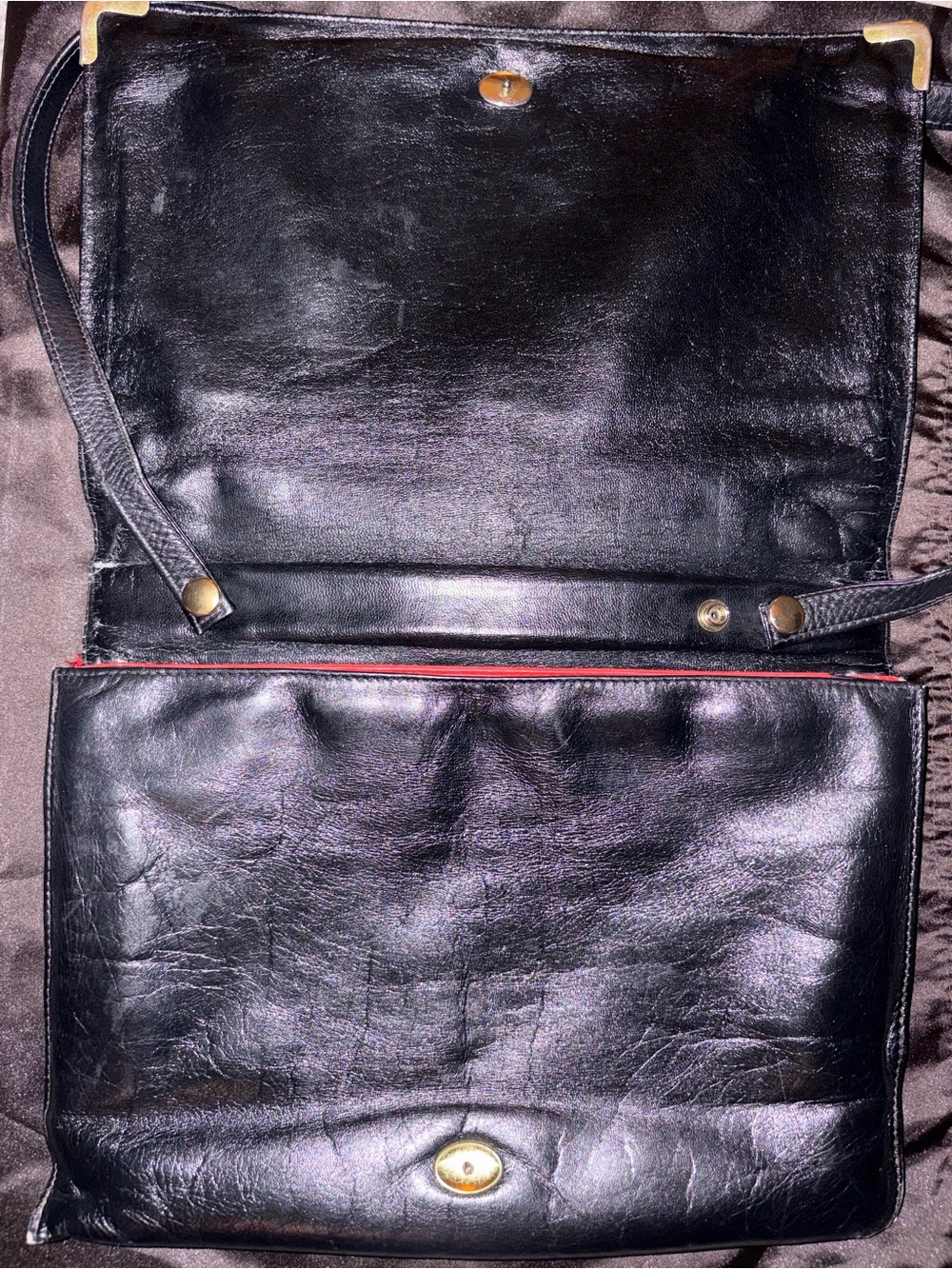 Koret Red Leather Interior Shoulder Bag - Picture 5 of 7